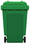 Image d'un bac vert mis à disposition par Limoges Métropole pour les ordures ménagères.