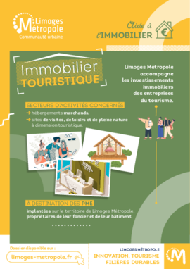 Affiche aide à l'immobilier secteur du Tourisme sur Limoges Métropole - Agrandir l'image (fenêtre modale)