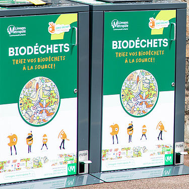 bornes biodéchets territoire de Limoges métropole 