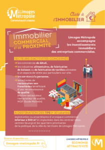 Flyer Aide à l'immobilier pour les commerces proposé par Limoges Métropole