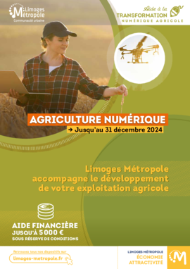 Affiche dispositif d'aide à la transformation numérique - agriculture numérique