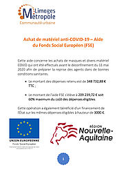 Achat de matériel anti COVID-19 – Aide du Fonds Social Européen (FSE)