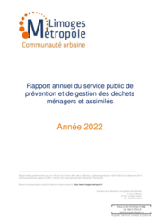 Rapport annuel 2022 du service public de prévention et de gestion des déchets ménagers et assimilés