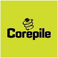Logo vert anis + texte écrit en noir "Corepile"