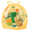 Image d'un sac de tri jaune mis à disposition par Limoges Métropole pour les déchets recyclables.