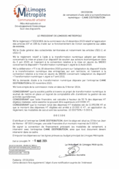 Décision de versement d'une aide à la transformation numérique - CANE DISTRIBUTION
