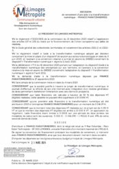 Décision de versement d'une aide à la transformation numérique - FRANCE PARATONNERRES