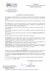 Décision de versement d'une aide à la cybersécurité - VIANDES LIMOUSIN SUD