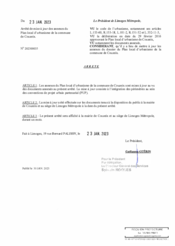 Arrêté de mise à jour des annexes du Plan local d'urbanisme de la commune de Couzeix
