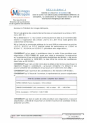 Décision n°1 relative à la sélection de candidatures dans le cadre d'un marché global de performance afférent à la conception, la construction et l'exploitation d'une unité de valorisation énergétique des déchets