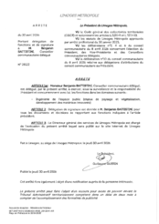 Arrêté portant délégation de fonctions et de signature à M. BATTISTINI Benjamin, Conseiller communautaire délégué