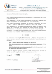 Décision n°5 relative à l'affermissement de la tranche optionnelle n°1 du marché de maîtrise d'oeuvre n°2021-F048 pour la réhabilitation et la sécurisation de la station des eaux