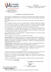 Décision de versement d'une aide à la transformation numérique avec l'entreprise JEAN DULERY ET FILS