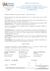 Décision n°1 concernant la non-reconduction de l'accord-cadre multi-attributaires relatif à l'acquisition de matériels réseaux informatiques