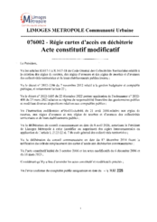 Acte constitutif modificatif d'une régie de recettes - Carte d'accès en déchèterie - Régie n°076002