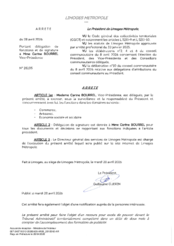 Arrêté portant délégation de fonctions et de signature à Mme BOURREL Carine, Vice-Présidente