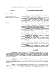 Arrêté portant déport de Monsieur Fabien DOUCET, Vice- Président