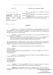 Arrêté portant désignation de Mme Anne DEMERLIAT, Directrice des affaires juridiques et de la commande publique, comme personne responsable de l’accès aux documents administratifs