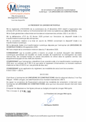 Décision de versement d une aide à la transformation numérique à l'entreprise LA LIMOUSINE DE CONSTRUCTIONS