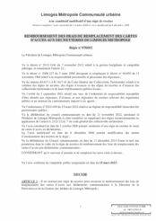 Acte constitutif modificatif d'une régie de recettes - Remboursement des frais de remplacement des cartes d'accès aux déchetteries de Limoges Métropole - Régie n°076002