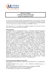 Procès-verbal du conseil communautaire du 25 septembre 2025