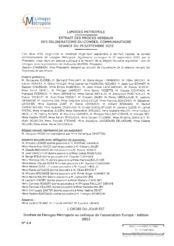 Soutien de Limoges Métropole au colloque de l'association Europa - édition 2023
