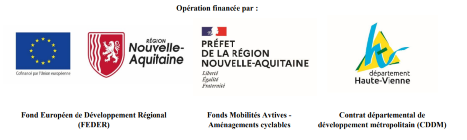 Logos des financeurs Voie verte de Limoges au Plais-sur-Vienne