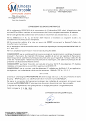 Décision de versement d'une aide à la transformation numérique PRO PEINTURE 87