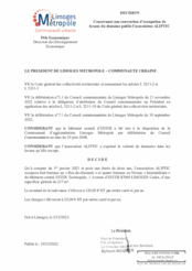 Décision concernant une convention d'occupation de locaux du domaine public l'association ALIPTIC