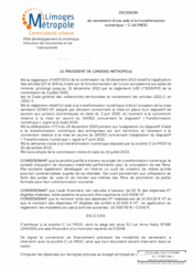 Décision de versement d'une aide à la transformation numérique - C LA PROD