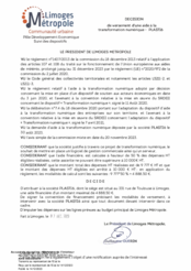 Décision de versement d'une aide à la transformation numérique - PLASTI6