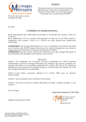 Décision portant sur une convention de mise à disposition par l’Association syndicale libre « Le Hameau d’Imbourdeix » au profit de Limoges Métropole, sur la commune de FEYTIAT