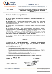 Décision n°2 relative à l'affermissement de la tranche optionnelle n°1 du marché de mission de maitrise d'oeuvre relative à l'installation d'une unité de production hydroélectrique sur une conduite d'adduction d'eaux brutes de Limoges Métropole