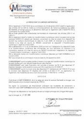 Décision de versement d'une aide à la transformation numérique - CAP CONSEILS