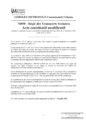 Acte constitutif modificatif - Régie des transports scolaires n°76058