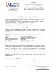 Décision concernant l’ouverture d’une ligne de trésorerie d’un montant de 8 000 000 euros auprès de la Caisse d’Epargne d’Auvergne et du Limousin sur une période de douze mois pour le budget annexe de l’assainissement