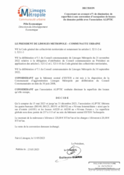 Décision concernant un avenant n°1 de diminution de superficie à une convention d'occupation de locaux du domaine public avec l'association ALIPTIC