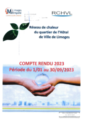 Compte-rendu d'activités 2023 de la société de distribution de chaleur du quartier de l'hôtel de Ville de Limoges 