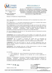 Décision n°3 concernant la non reconduction des lots 2 et 7 afférents à la maintenance, l'entretien, l'assistance et les réparations des installations de chauffage, ventilation, climatisation
