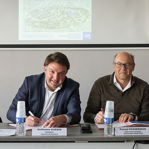 Sgnature charte singataire mas de L'age Couzeix projet de Limoges Métropole 2025