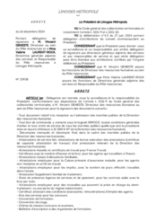 Arrêté portant délégation de signature à M. Vincent GENESTE, Directeur au sein du Pôle Ressources et à Mme Valérie LAURENT-ROUX, Directrice générale adjointe des services et Responsable du Pôle Ressources à Limoges métropole.