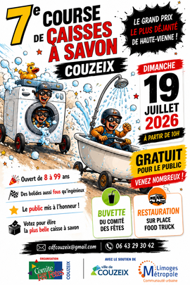 Affiche course de caisses à savon à Couuzeix 2026 - Agrandir l'image (fenêtre modale)