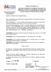 Décision n°4 concernant la préparation, la passation, l'exécution et le règlement d'un avenant n°2 à l'opération de création d'un accès piéton et mise en accessibilité PMR du parking Hôtel de ville, situé place Franklin Roosevelt à Limoges 
