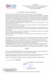 Décision concernant le versement d'une aide aux projets d'investissement immobilier des activités commerciales pour la société EURL DEL BEN MARC