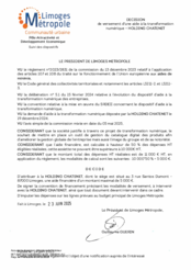 Décision de versement d'une aide à la transformation numérique - HOLDING CHATENET