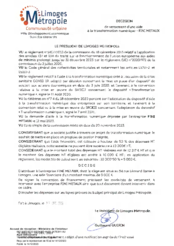 Décision de versement d'une aide à la transformation numérique - FINI METAUX