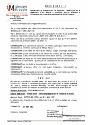 Décision n°1 concernant la préparation, la passation, l'exécution et le règlement d'un marché à procédure adaptée afférent à l'extension du cimetière communal de Rilhac-Rancon
