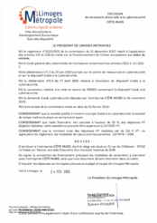 Décision de versement d'une aide à la cybersécurité à l'entreprise COTE MURS