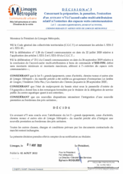 Décision n°3 concernant la préparation, la passation, l'exécution d'un avenant n°3 à l'accord-cadre multi-attributaires relatif à l'entretien des espaces verts communautaires-Lot 5