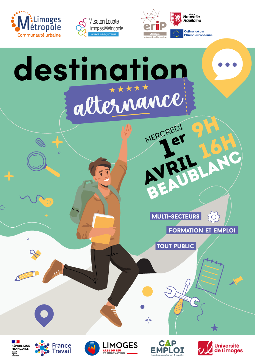 Affiche Destination Alternance 2026 Limoges Métropole - Agrandir l'image (fenêtre modale)